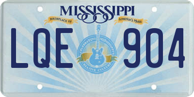 MS license plate LQE904