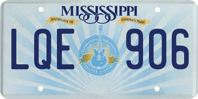 MS license plate LQE906