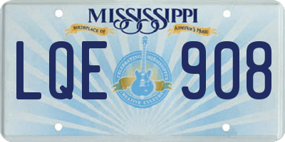 MS license plate LQE908