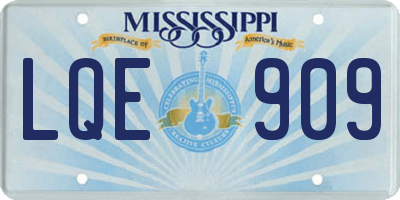 MS license plate LQE909
