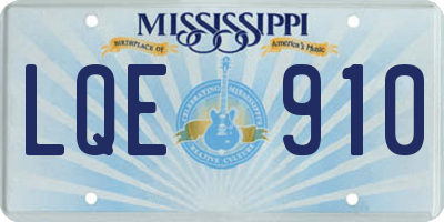 MS license plate LQE910