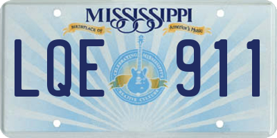 MS license plate LQE911