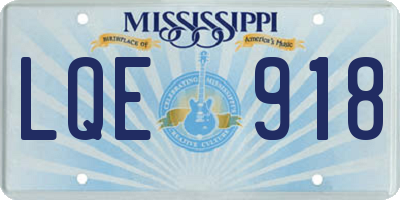 MS license plate LQE918