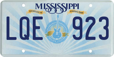 MS license plate LQE923