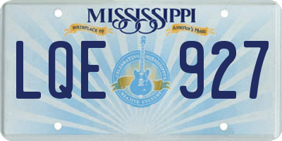 MS license plate LQE927