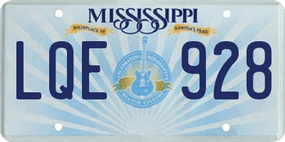 MS license plate LQE928