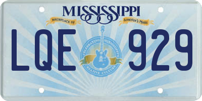 MS license plate LQE929