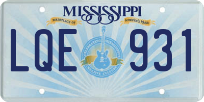 MS license plate LQE931