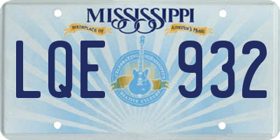 MS license plate LQE932