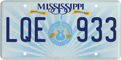 MS license plate LQE933