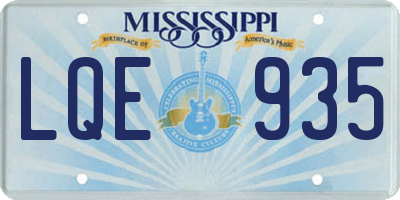 MS license plate LQE935
