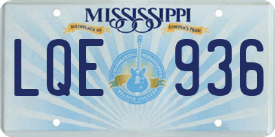 MS license plate LQE936