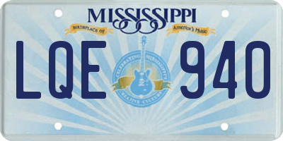 MS license plate LQE940