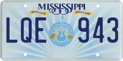 MS license plate LQE943