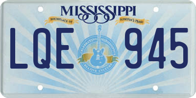 MS license plate LQE945