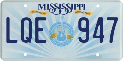 MS license plate LQE947