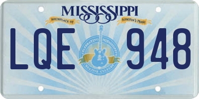 MS license plate LQE948