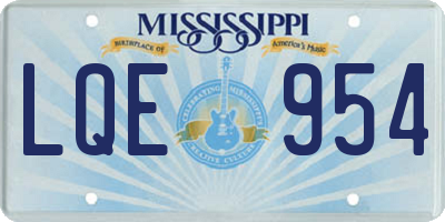 MS license plate LQE954