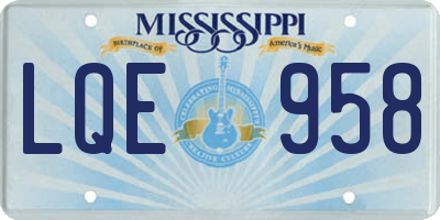MS license plate LQE958