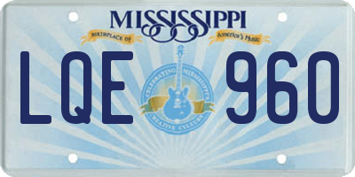 MS license plate LQE960