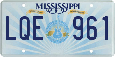 MS license plate LQE961