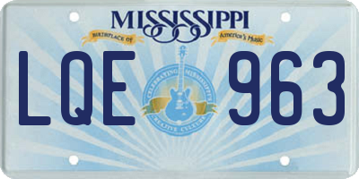 MS license plate LQE963