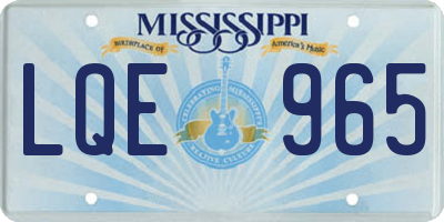 MS license plate LQE965
