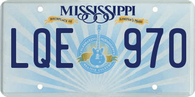 MS license plate LQE970