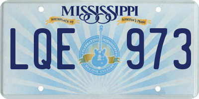 MS license plate LQE973