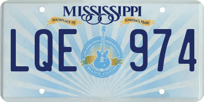 MS license plate LQE974