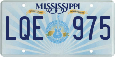 MS license plate LQE975