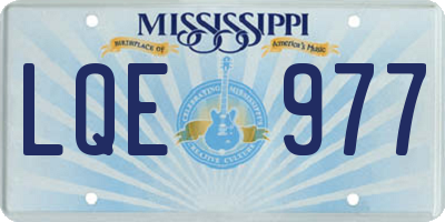 MS license plate LQE977