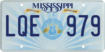 MS license plate LQE979