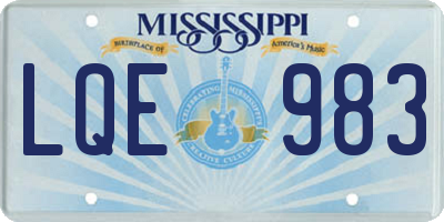 MS license plate LQE983
