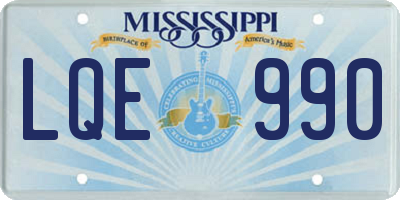 MS license plate LQE990