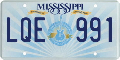 MS license plate LQE991