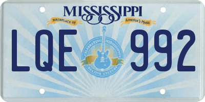 MS license plate LQE992