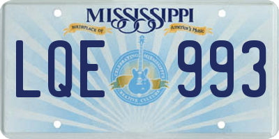MS license plate LQE993