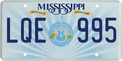 MS license plate LQE995