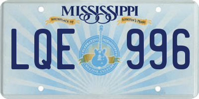 MS license plate LQE996