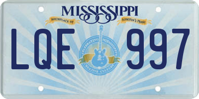 MS license plate LQE997