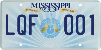 MS license plate LQF001