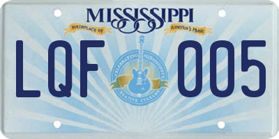 MS license plate LQF005