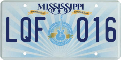 MS license plate LQF016