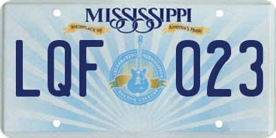 MS license plate LQF023