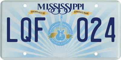 MS license plate LQF024