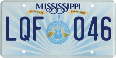 MS license plate LQF046