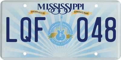 MS license plate LQF048