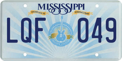 MS license plate LQF049