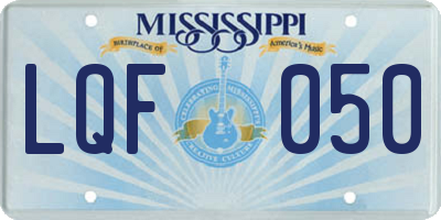 MS license plate LQF050
